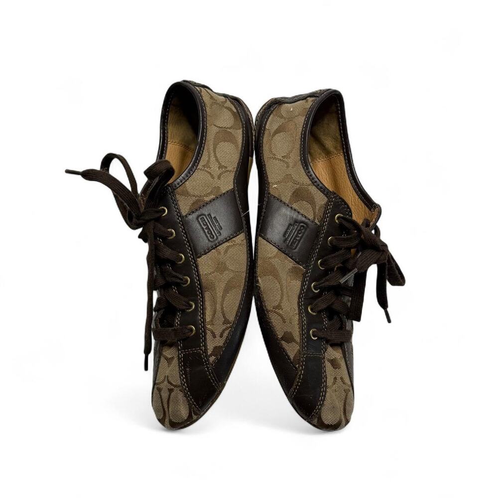 Y2K Coach early 2000s monogram sneakers brown & tan sneakers with beige size 9